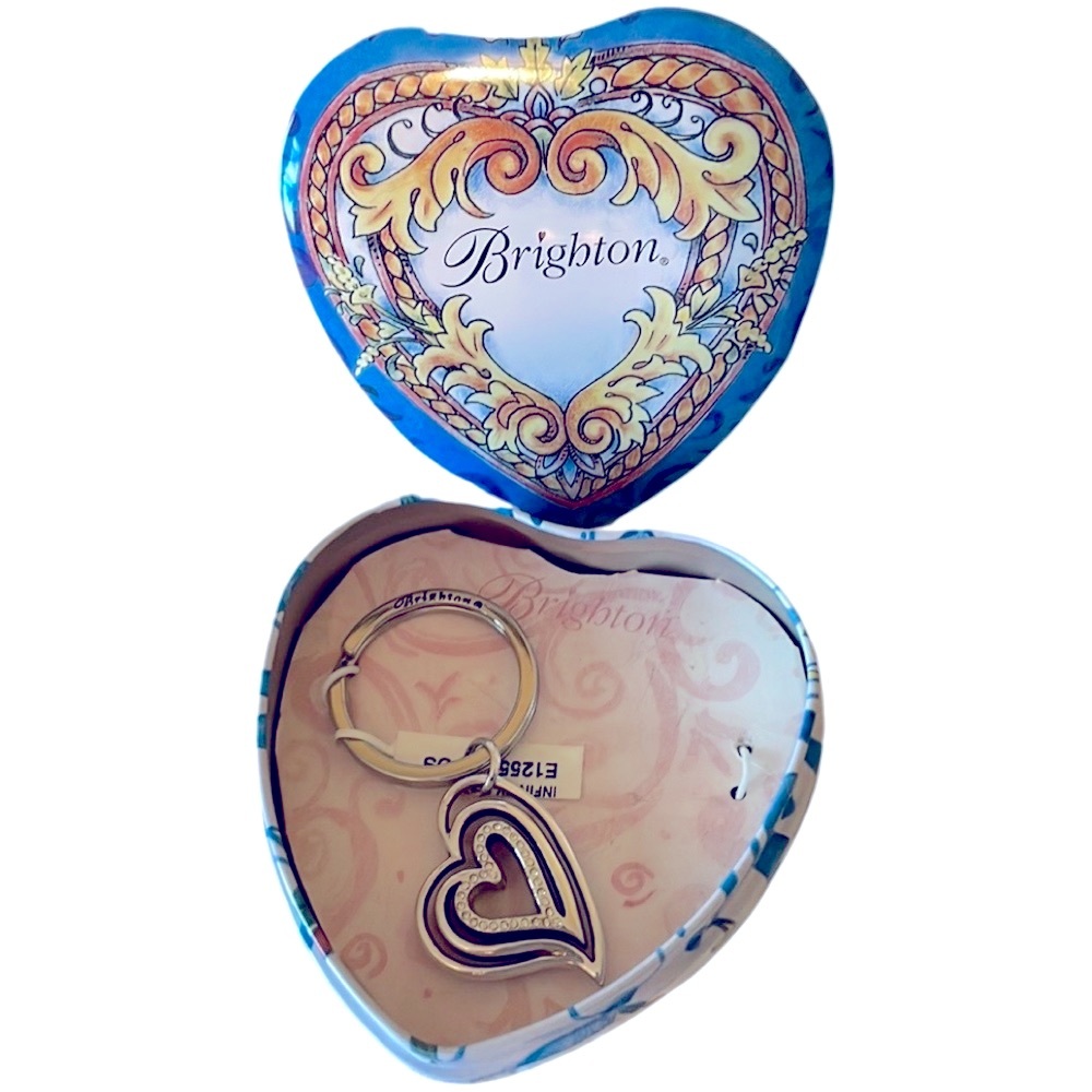 Brighton Silver Plated 3 Heart Key Chain & Love & Joy Crossbody Pouch - Picture 3 of 10